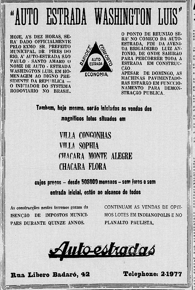 autoestrada 1929