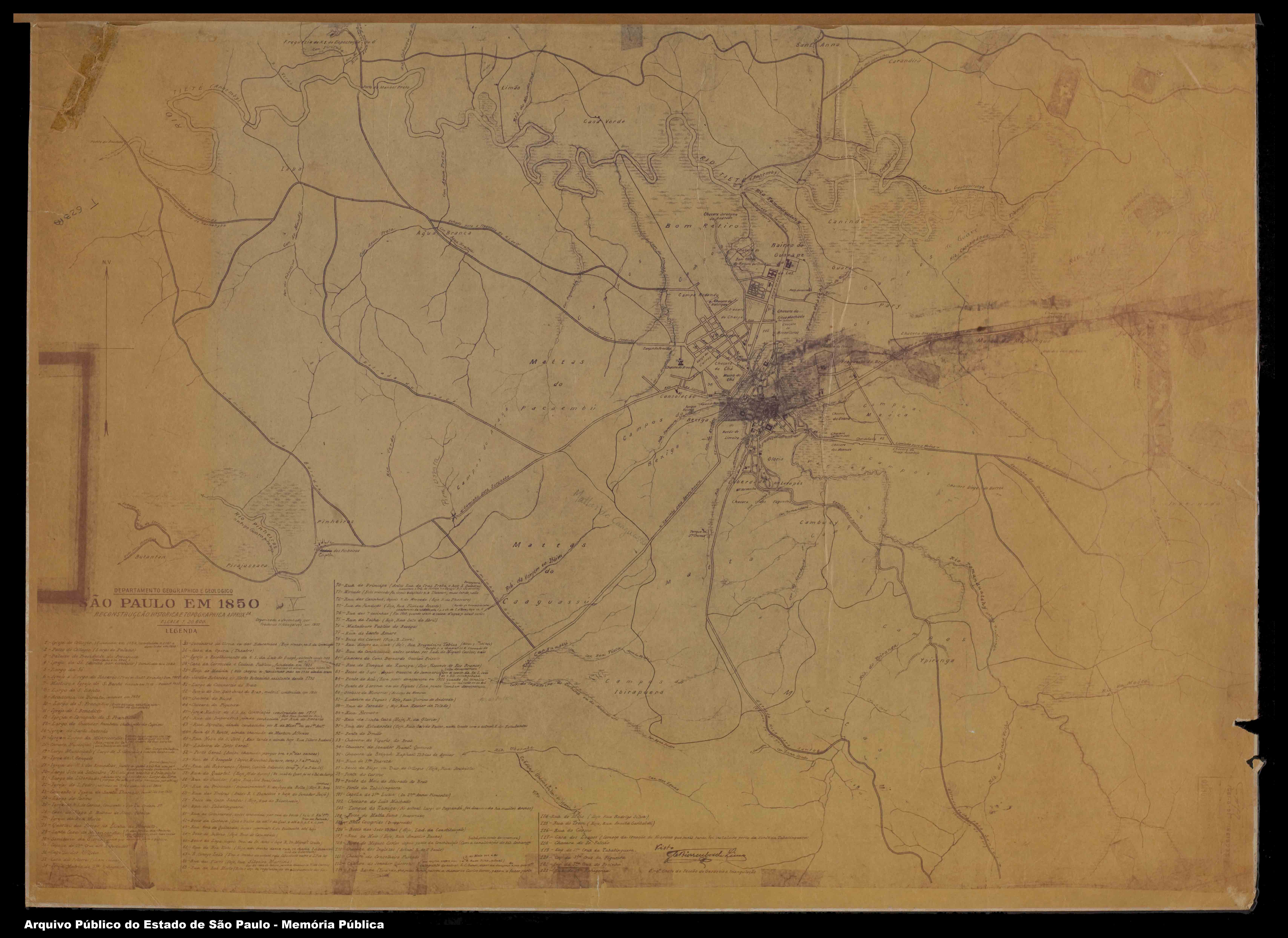 São Paulo em 1850 - Reconstrução Histórica e Topográfica Aproximada